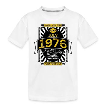 1976 JULI - Kinder Premium Bio T-Shirt - Weiß - Vorne