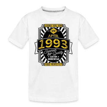1993 APRIL - Kinder Premium Bio T-Shirt - Weiß - Vorne
