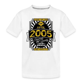 APRIL 2005 - Kinder Premium Bio T-Shirt - Weiß - Vorne