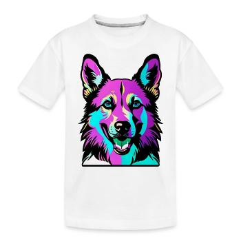 Chien heureux. Chiens heureux. Berger allemand - T-shirt bio Premium Enfant - blanc - Devant