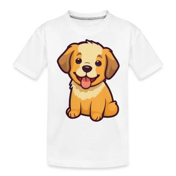 Kleiner, niedlicher Hund "Charlie" im Comic-Stil - Kinder Premium Bio T-Shirt - Weiß - Vorne