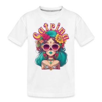 catrina dia de muertos - Kids' Premium Organic T-Shirt - white - Front