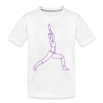 3 Sanchalanasana Yoga | 7ème Flamme Violette - T-shirt bio Premium Enfant - blanc - Devant