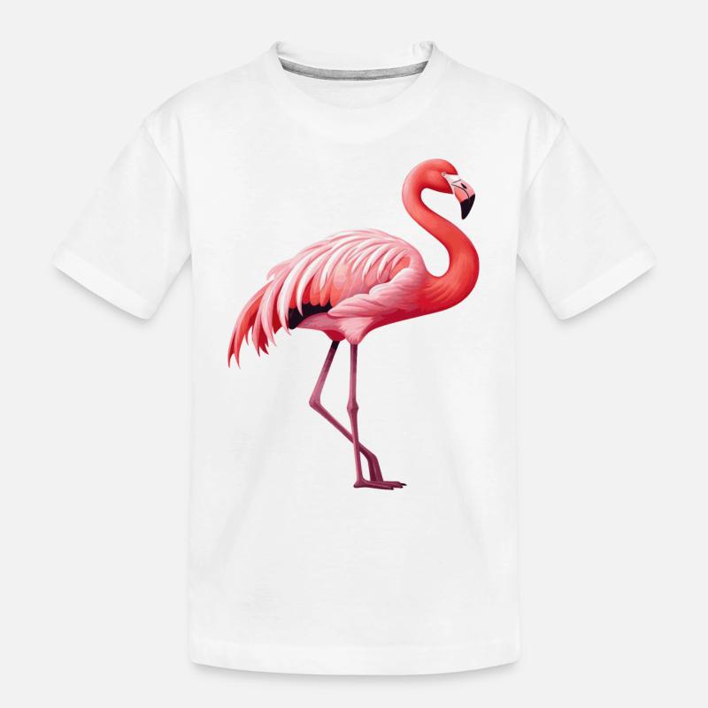 Flamingo - Kinder Premium Bio T-Shirt - Weiß