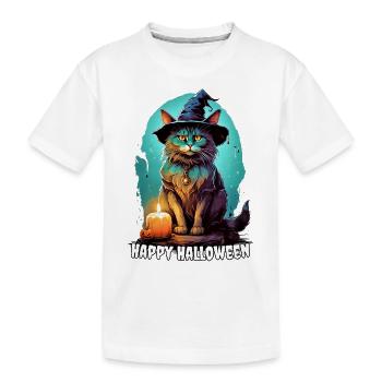 Halloween Cat Design 7.1 - Kids' Premium Organic T-Shirt - white - Front