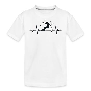 Surf, Hommes, Rythme cardiaque, ECG, Sports, Surf - T-shirt bio Premium Enfant - blanc - Devant