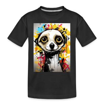 [MB] Erdmännchen-Buntes Abenteuer - Kinder Premium Bio T-Shirt - Schwarz - Vorne