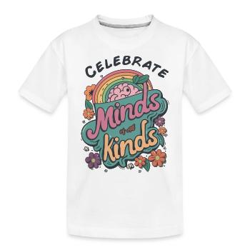 Célébrez les esprits de toutes sortes Neurodiversité Autisme - T-shirt bio Premium Enfant - blanc - Devant