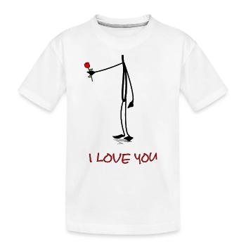 I love You, ich liebe dich, Valentinstag, kopflos - Kinder Premium Bio T-Shirt - Weiß - Vorne