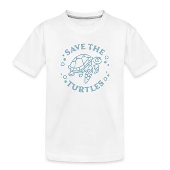 Sauver les tortues - T-shirt bio Premium Enfant - blanc - Devant
