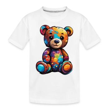 Ours en peluche / Peluche / Animal en peluche / Idée cadeau - T-shirt bio Premium Enfant - blanc - Devant