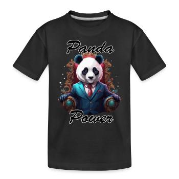 Panda / Animal / Zoo / Bamboo / Wild / Childlike - Kids' Premium Organic T-Shirt - black - Front