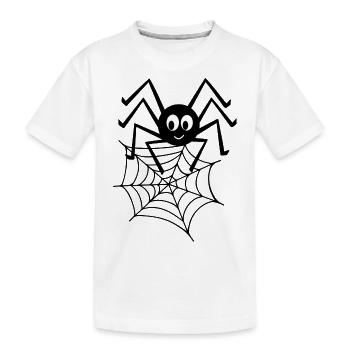 Spinne mit Netz - Kinder Premium Bio T-Shirt - Weiß - Vorne