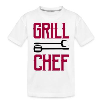 Grill Chef - Kids' Premium Organic T-Shirt - white - Front