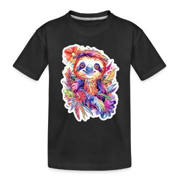 Cute Sloth Baby - Kids' Premium Organic T-Shirt - black - Front