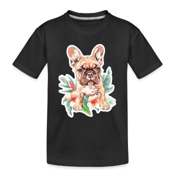 French Bulldog - Kids' Premium Organic T-Shirt - black - Front