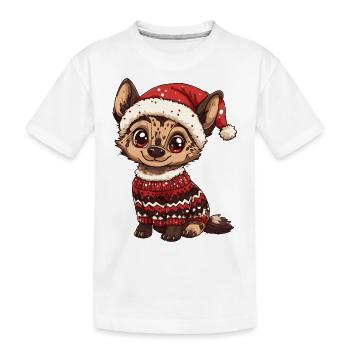Hyäne Weihnachten - Kinder Premium Bio T-Shirt - Weiß - Vorne