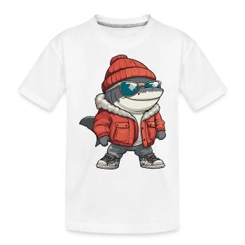 Hai Winter - Kinder Premium Bio T-Shirt - Weiß - Vorne