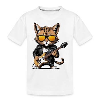 Cat Rocker Cat HardRock Gift - T-shirt bio Premium Enfant - blanc - Devant