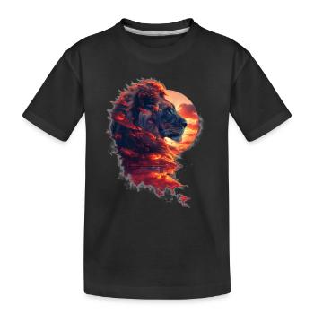 Lion - Kids' Premium Organic T-Shirt - black - Front