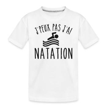 Schwimmen Ich kann nicht schwimmen Schwimmer - Kinder Premium Bio T-Shirt - Weiß - Vorne