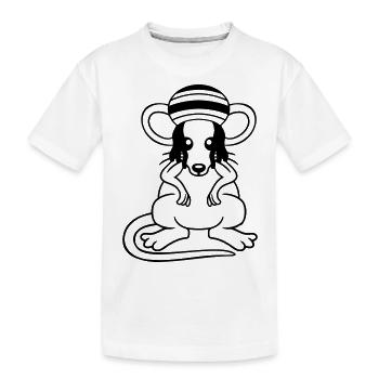 Souris Raggae Jamaica Chapeau Rasta Lure Chill Hat - T-shirt bio Premium Enfant - blanc - Devant