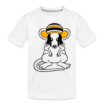 Souris Raggae Jamaica Chapeau Rasta Lure Chill Hat - T-shirt bio Premium Enfant - blanc - Devant