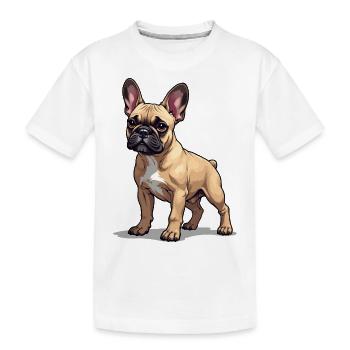 Französische Bulldogge, French Bulldog Bouledogue - T-shirt bio Premium Enfant - blanc - Devant