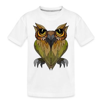 Owl bird - Kids' Premium Organic T-Shirt - white - Front