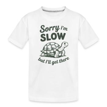Tortue - Désolé je suis lent mais j’y arriverai - T-shirt bio Premium Enfant - blanc - Devant