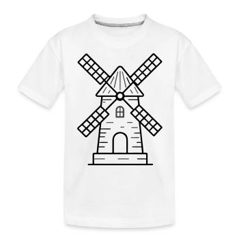 Icône du moulin à vent - T-shirt bio Premium Enfant - blanc - Devant