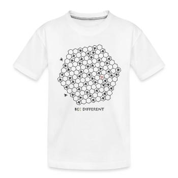 bee different biene wabe honig imker bienen - Kinder Premium Bio T-Shirt - Weiß - Vorne