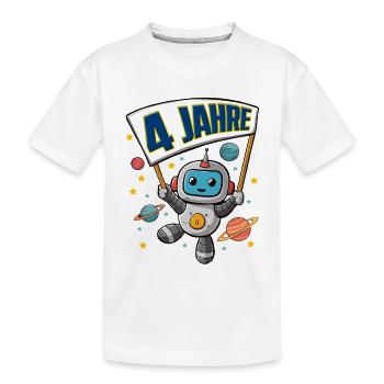 4. Geburtstag kleiner Raumfahrer Astronaut 4 Jahre - Kinder Premium Bio T-Shirt - Weiß - Vorne