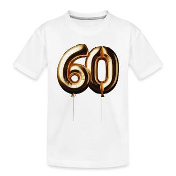 60 Jahre Gold Luftballon Folienballon Geschenk - Kinder Premium Bio T-Shirt - Weiß - Vorne