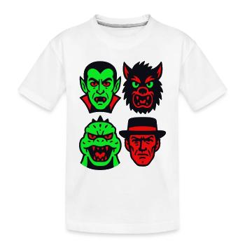 4 Monstres effrayants - T-shirt bio Premium Enfant - blanc - Devant