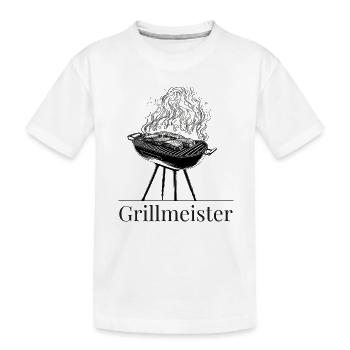 Grillmeister mit Rauch und Steak - Kinder Premium Bio T-Shirt - Weiß - Vorne