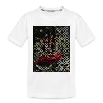 Monarchenschmetterling auf Blüte in Mosaikmuster - Kinder Premium Bio T-Shirt - Weiß - Vorne