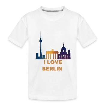 J’adore le dégradé de la skyline de Berlin - T-shirt bio Premium Enfant - blanc - Devant