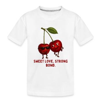 Kirschenliebe: Starke Bindung - Kinder Premium Bio T-Shirt - Weiß - Vorne