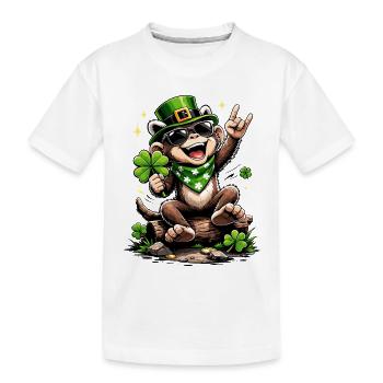 Cadeau drôle de trèfle de Monkey St. Patty - T-shirt bio Premium Enfant - blanc - Devant