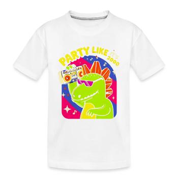 Dino Party Boombox Neon - T-shirt bio Premium Enfant - blanc - Devant