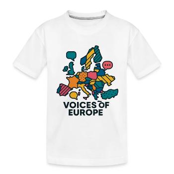 Voix de l’Europe – Carte couleur de l’Europe - T-shirt bio Premium Enfant - blanc - Devant