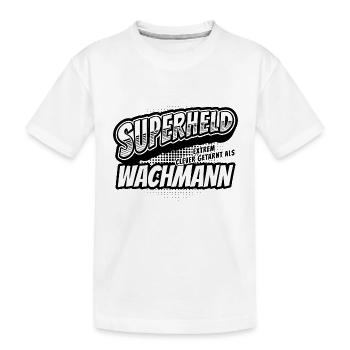 Superheld, clever getarnt als Wachmann - Kinder Premium Bio T-Shirt - Weiß - Vorne