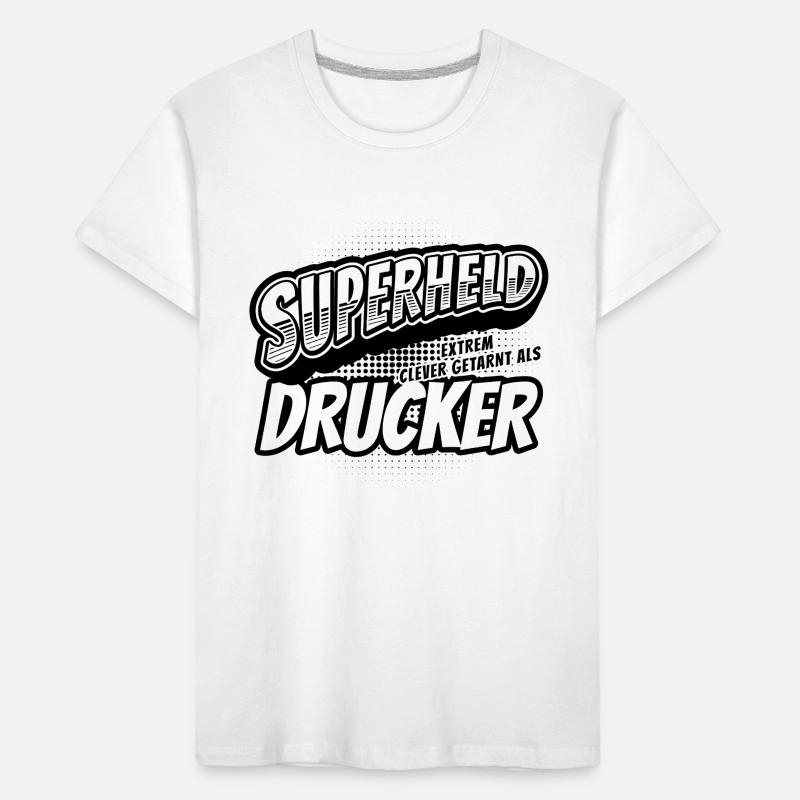 Superheld, clever getarnt als Drucker Kinder Premium Bio T-Shirt