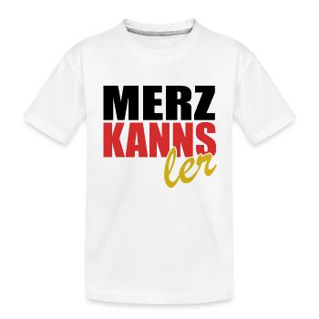 Merz kanns - Kanzler - Kanzlerkandidat - Kinder Premium Bio T-Shirt - Weiß - Vorne