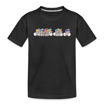 Bikology Biker Fahrrad Design Rennrad radfahrer - Kinder Premium Bio T-Shirt - Schwarz - Vorne