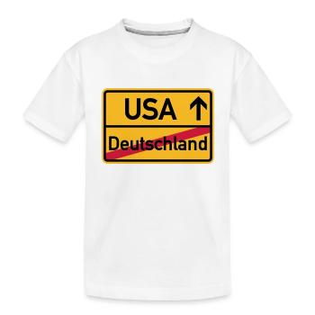 USA - Kinder Premium Bio T-Shirt - Weiß - Vorne
