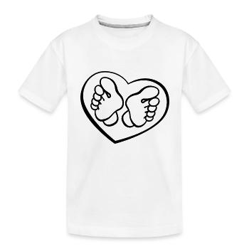 Soins des pieds avec cœur - pied - pieds - T-shirt bio Premium Enfant - blanc - Devant