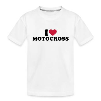 Motocross - Kinder Premium Bio T-Shirt - Weiß - Vorne