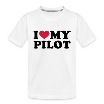Pilot - Kinder Premium Bio T-Shirt - Weiß - Vorne
